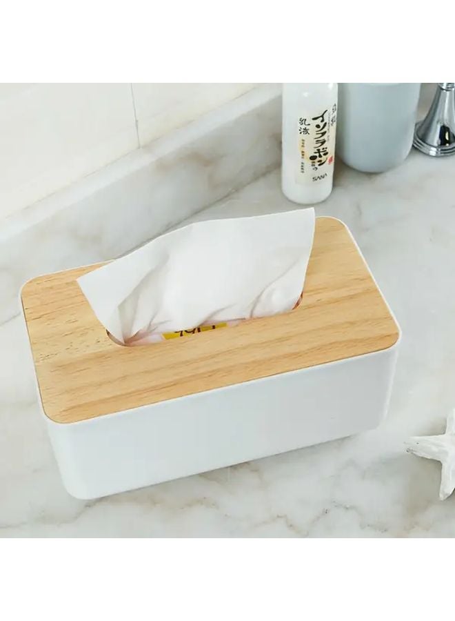 صندوق مناديل مربع أبيض مع غطاء للمنزل والمكتب والسيارة - Image 2